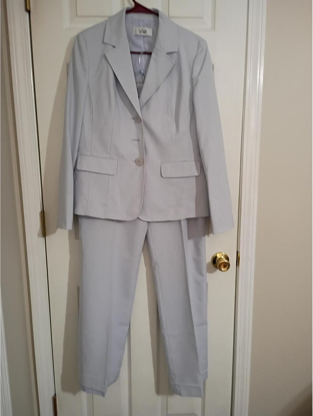 Women's Light blue Blazer and Pants Suit Set